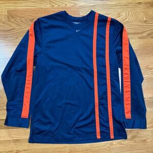 Vintage Nike Center Swoosh Y2K Long Sleeve Dazzle Mens Medium Blue Orange